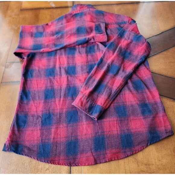Burnside Flannel Long Sleeve Button Down Plaid Men Shirt Size M - Picture 11 of 12